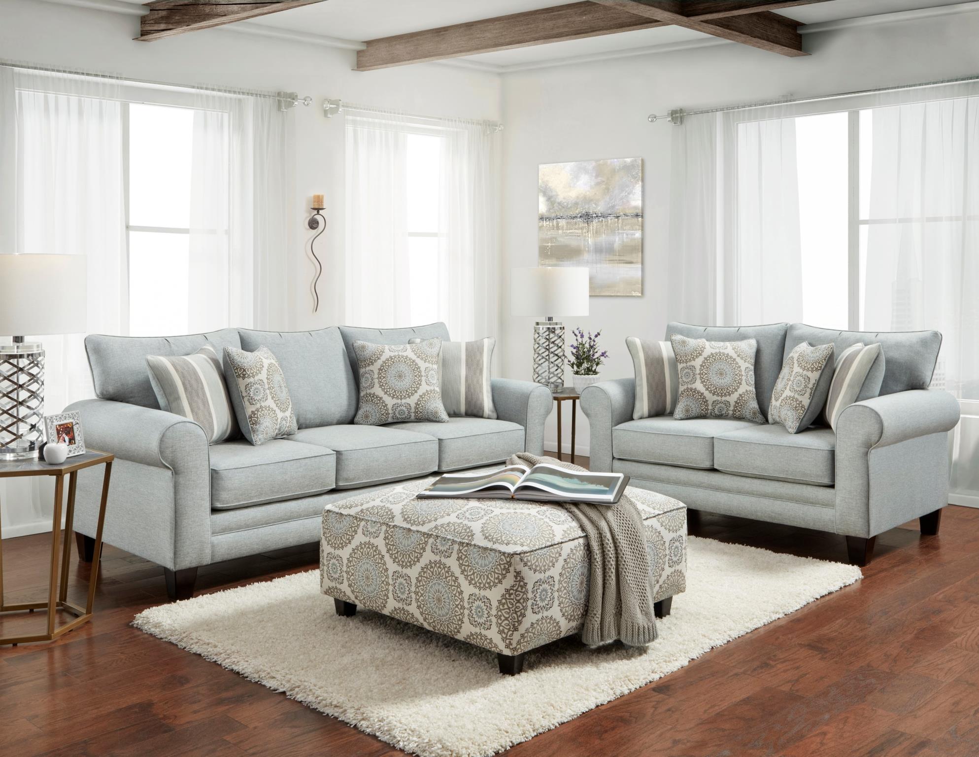 Fusion Furniture Grande Mist Sofa and Loveseat Mikes